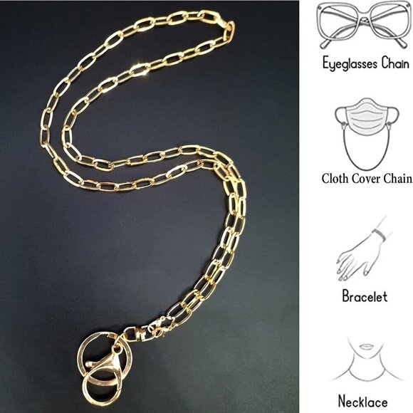 Lanyards for ID Badges Gold Chain Necklace Key Lanyard for Women Classy Fashion - Picture 5 of 7
